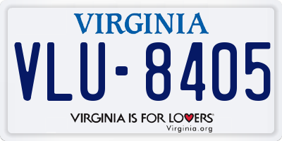 VA license plate VLU8405
