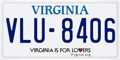 VA license plate VLU8406