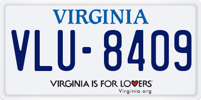 VA license plate VLU8409