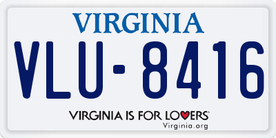 VA license plate VLU8416