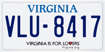 VA license plate VLU8417