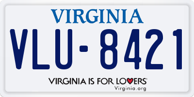 VA license plate VLU8421