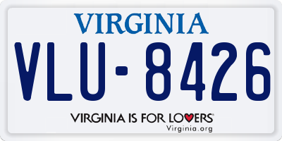 VA license plate VLU8426