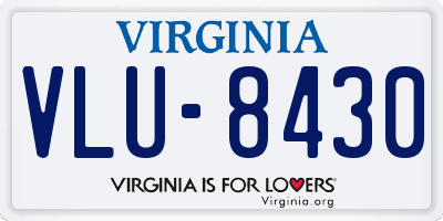 VA license plate VLU8430