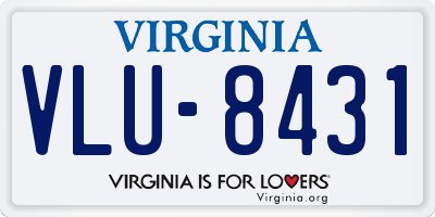 VA license plate VLU8431