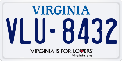 VA license plate VLU8432