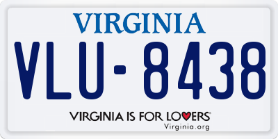 VA license plate VLU8438