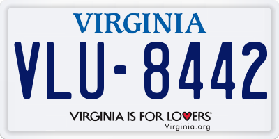 VA license plate VLU8442