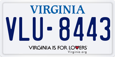 VA license plate VLU8443