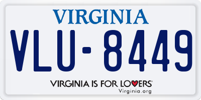 VA license plate VLU8449
