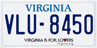 VA license plate VLU8450
