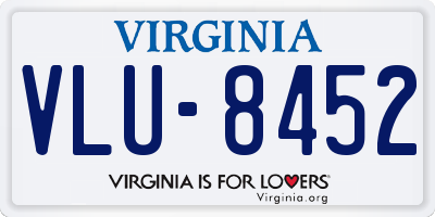 VA license plate VLU8452