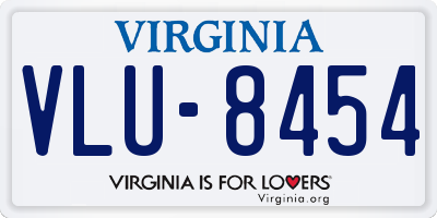 VA license plate VLU8454
