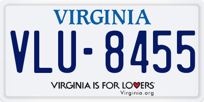 VA license plate VLU8455