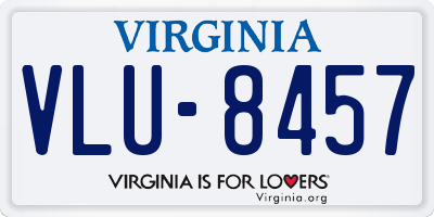 VA license plate VLU8457