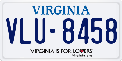 VA license plate VLU8458