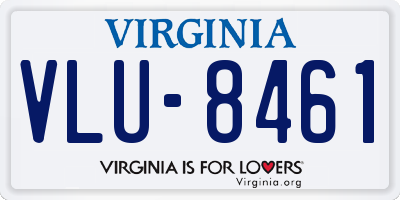 VA license plate VLU8461