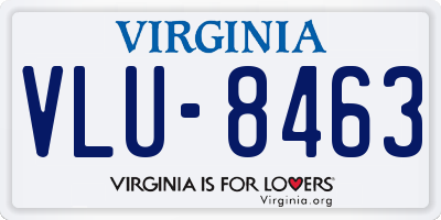 VA license plate VLU8463