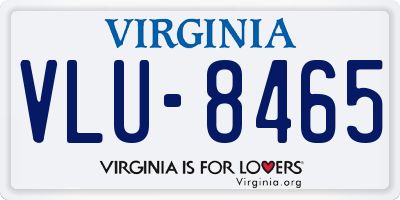 VA license plate VLU8465
