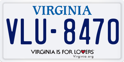VA license plate VLU8470
