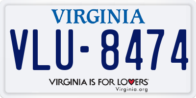 VA license plate VLU8474