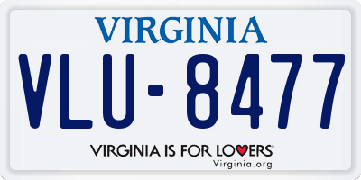 VA license plate VLU8477