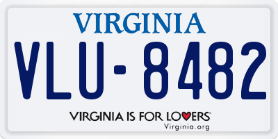 VA license plate VLU8482