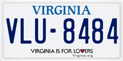 VA license plate VLU8484