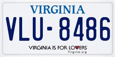 VA license plate VLU8486