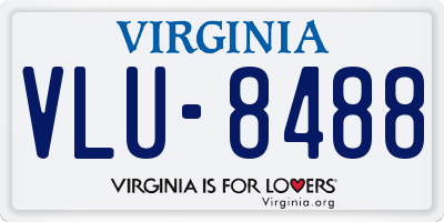 VA license plate VLU8488