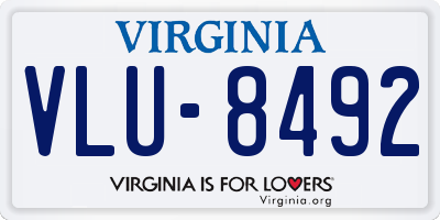 VA license plate VLU8492