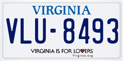 VA license plate VLU8493