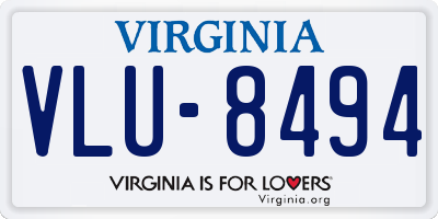 VA license plate VLU8494