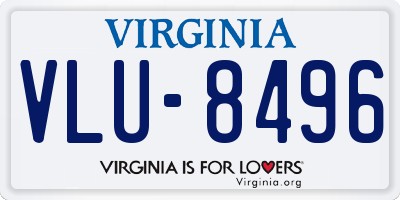 VA license plate VLU8496