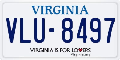 VA license plate VLU8497