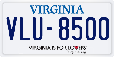 VA license plate VLU8500