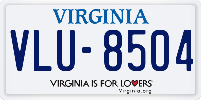 VA license plate VLU8504