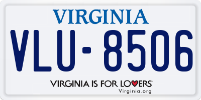 VA license plate VLU8506