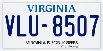 VA license plate VLU8507