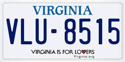 VA license plate VLU8515
