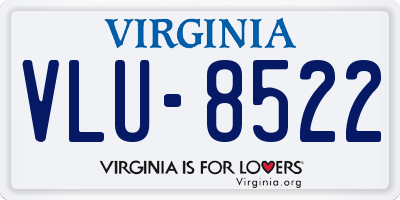 VA license plate VLU8522