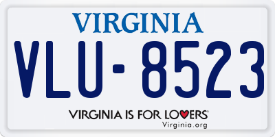 VA license plate VLU8523