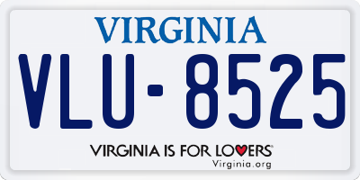 VA license plate VLU8525