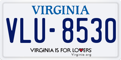 VA license plate VLU8530
