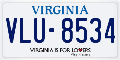VA license plate VLU8534