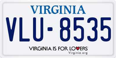 VA license plate VLU8535