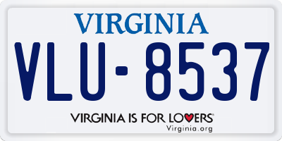 VA license plate VLU8537
