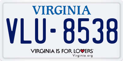 VA license plate VLU8538
