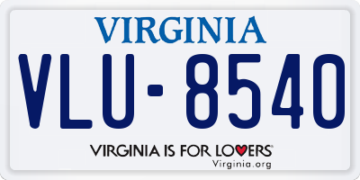 VA license plate VLU8540