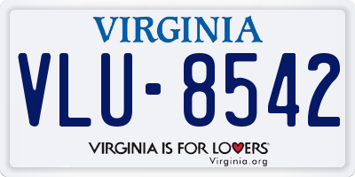 VA license plate VLU8542